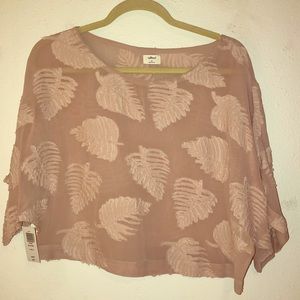 Wilfred sheer crop top with leaf detail